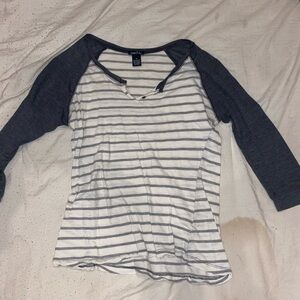 Stripped and white and grey color.